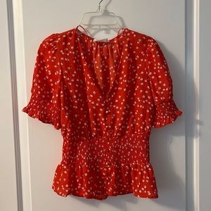 Red Floral Top